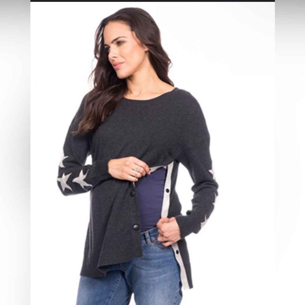 Seraphine Maternity Gray Star Sweater